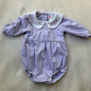 Jelly Beans Lavender Striped Bodysuit - Monogrammed (Grace)